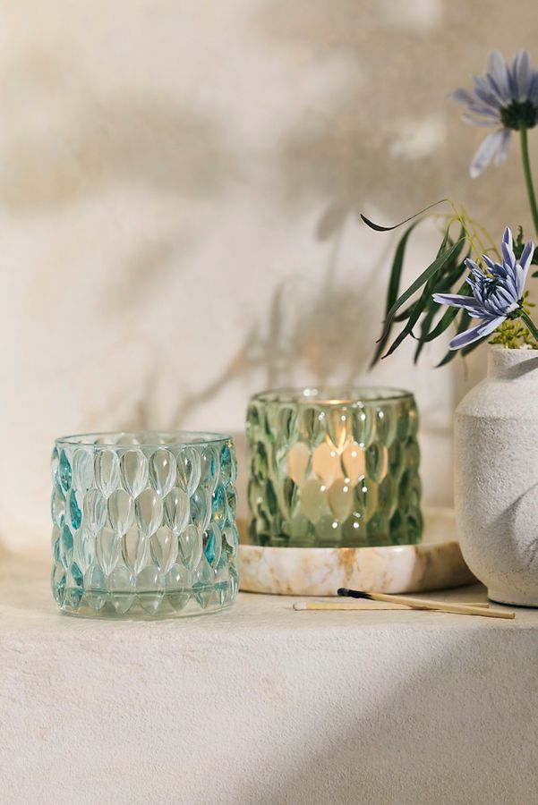 Slide View: 1: Teardrop Glass Tealight Holder