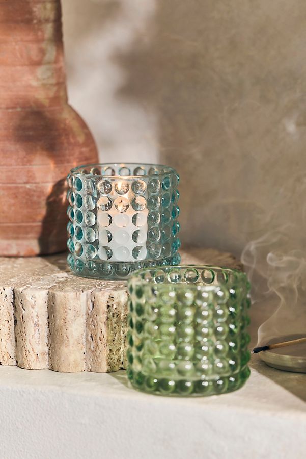 Slide View: 1: Hobnail Glass Tealight Holder