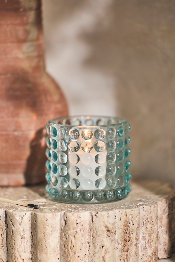 Slide View: 2: Hobnail Glass Tealight Holder