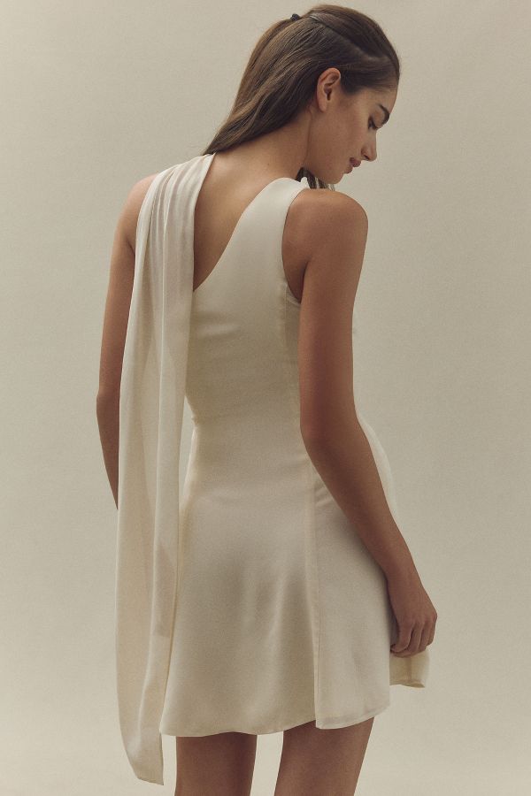 Slide View: 2: Reformation Rossi Asymmetrical Back-Sash Mini Dress