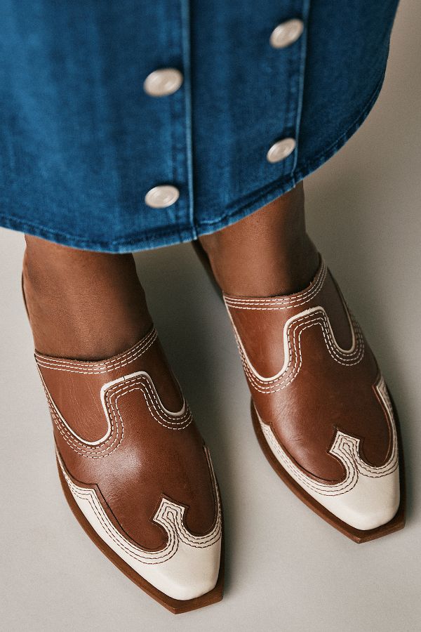 Slide View: 2: By Anthropologie Western Mule Heels