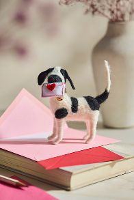 Slide View: 1: Love Note Dog Felt Critter