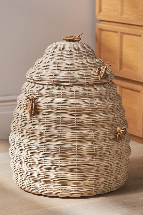 Slide View: 2: Bumblebee Woven & Rattan Hamper 