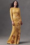 Thumbnail View 3: Helsi Shalom Sequin Floral Appliqué Column Maxi Dress