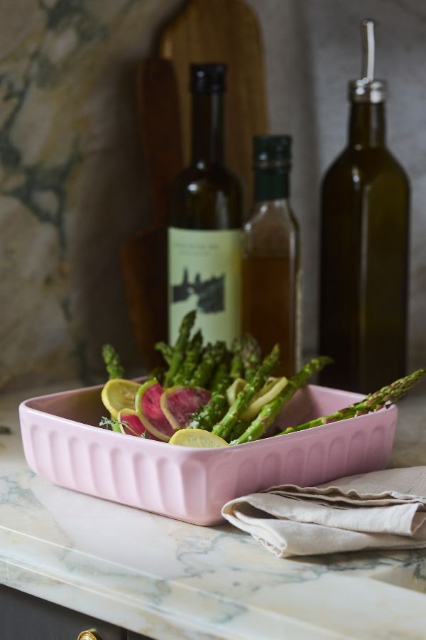 Slide View: 1: Amelie Latte Portuguese Stoneware Square Baking Dish