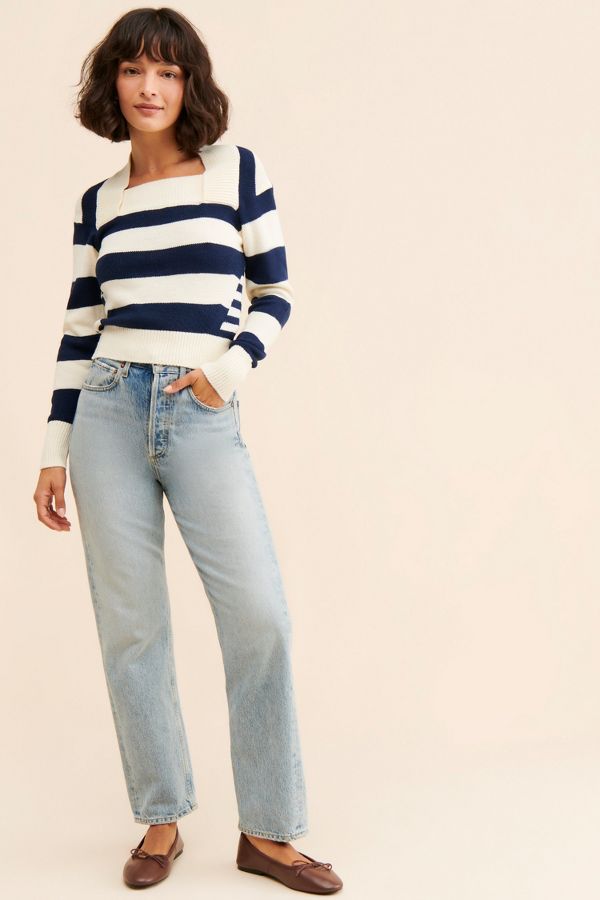 Slide View: 4: Kourt Monica Striped Sweater