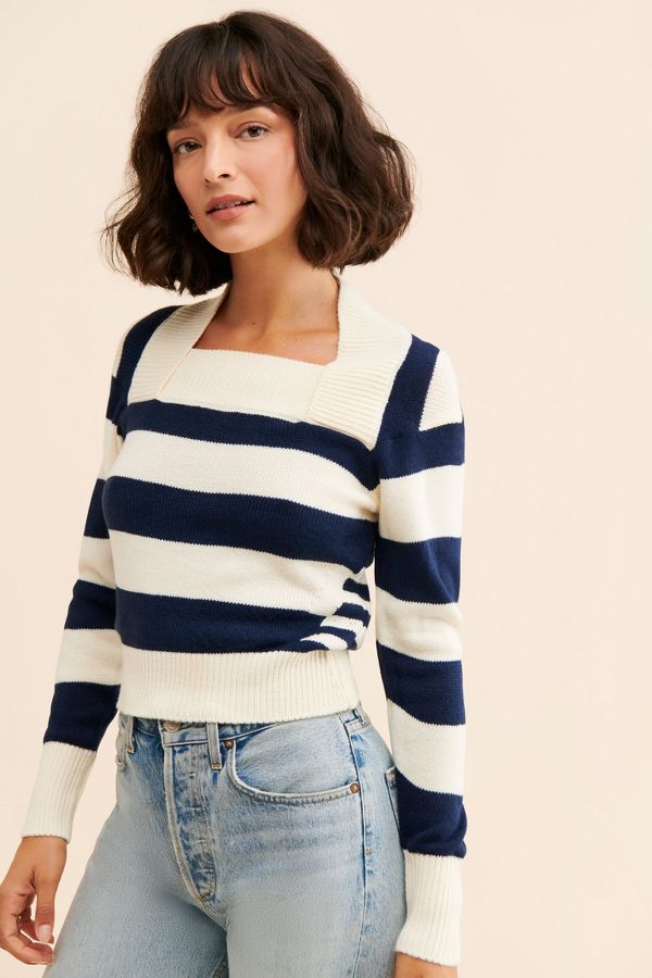 Slide View: 1: Kourt Monica Striped Sweater