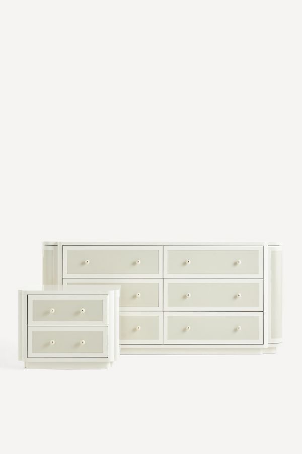 Slide View: 2: Tabitha Lacquer Six-Drawer Dresser