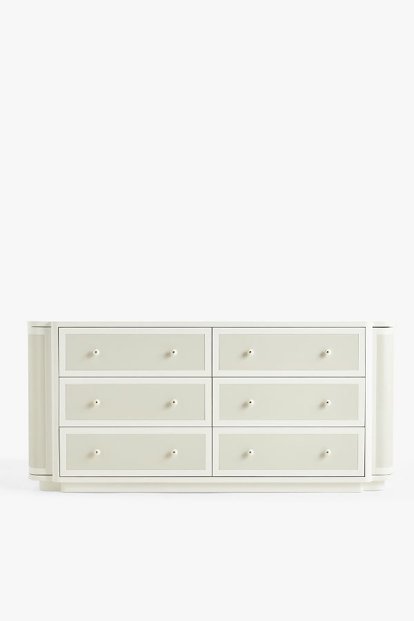 Slide View: 3: Tabitha Lacquer Six-Drawer Dresser