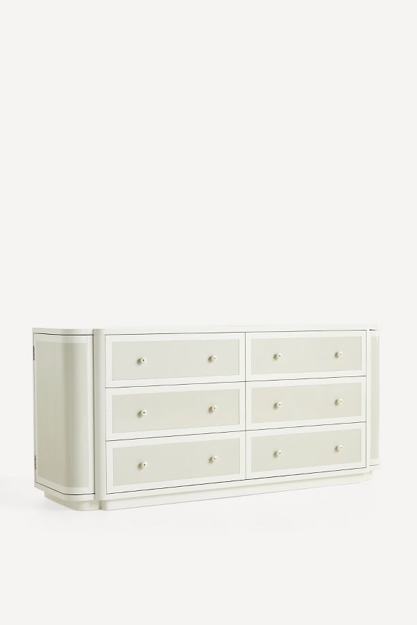 Slide View: 4: Tabitha Lacquer Six-Drawer Dresser