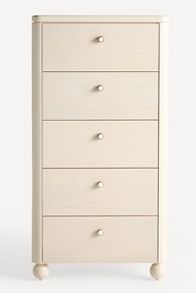 Slide View: 1: Tasha Lacquer Five-Drawer Dresser