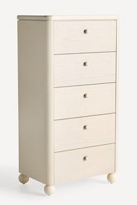 Slide View: 2: Tasha Lacquer Five-Drawer Dresser