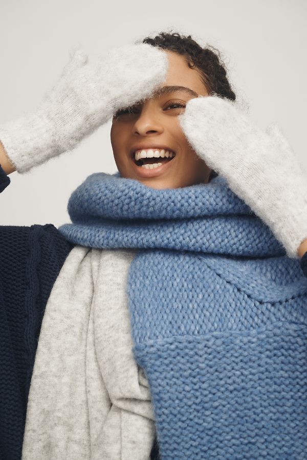 Slide View: 2: By Anthropologie Brushed Cozy Mittens