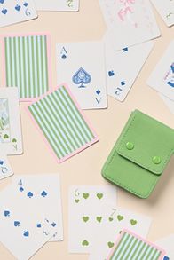 Slide View: 1: Anthropologie Linen Playing Card Set