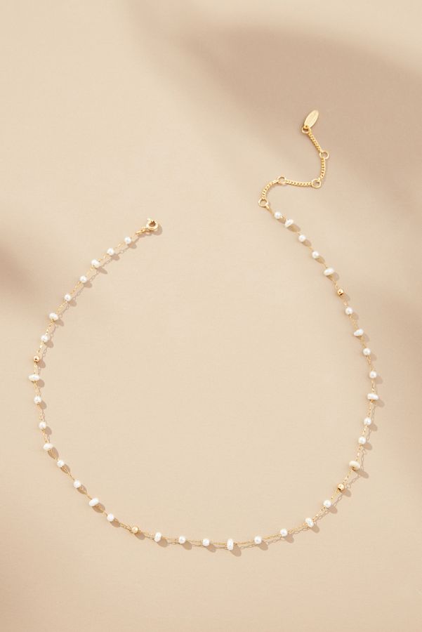 Slide View: 1: Mixed Bead Dainty Necklace