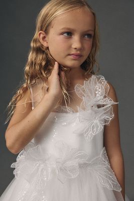 Princess Daliana 3D Floral Flower Girl Dress