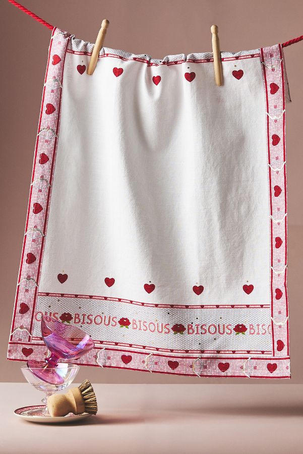 Slide View: 1: The Bistro Tile Dishtowel: Valentine's Edition