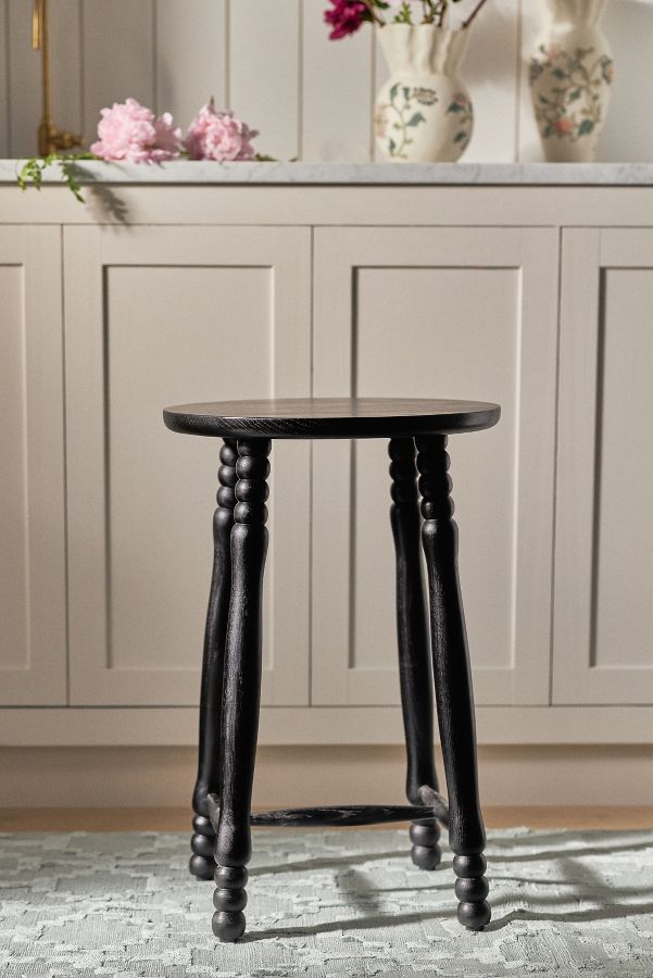 Slide View: 1: Pierre Turned Wood Counter Stool