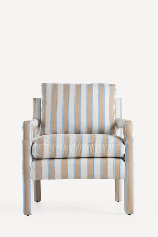 Slide View: 1: Delaney Woven Stripe Accent Chair