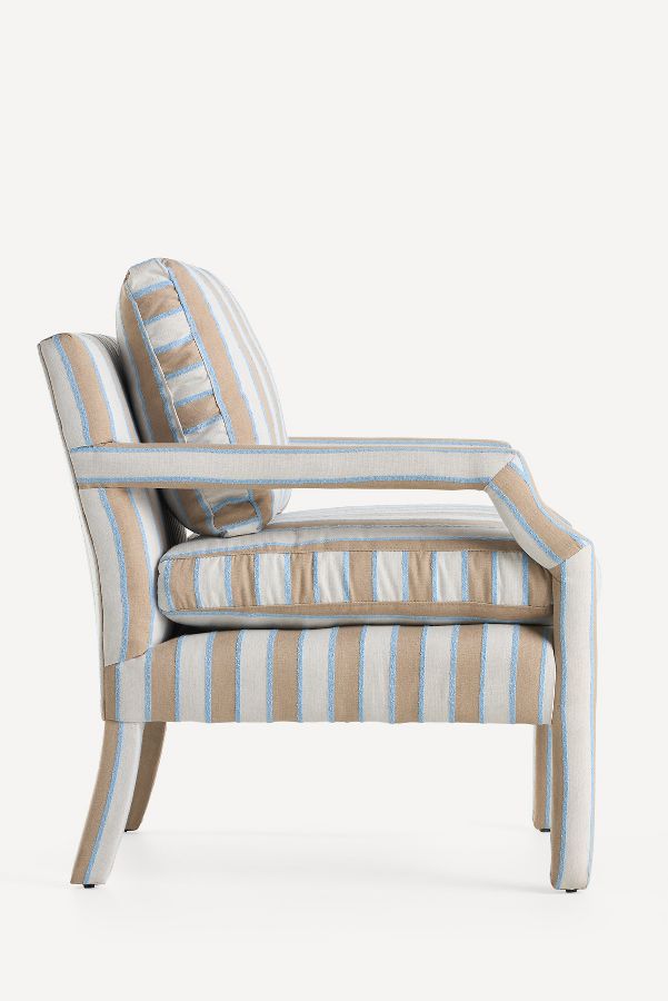 Slide View: 3: Delaney Woven Stripe Accent Chair