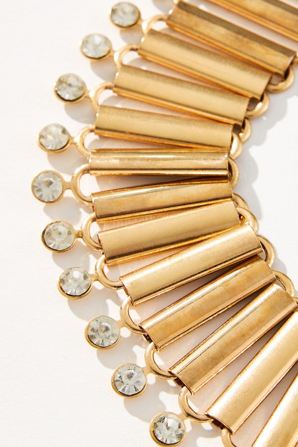 Slide View: 2: Crystal Fluted Collar Necklace