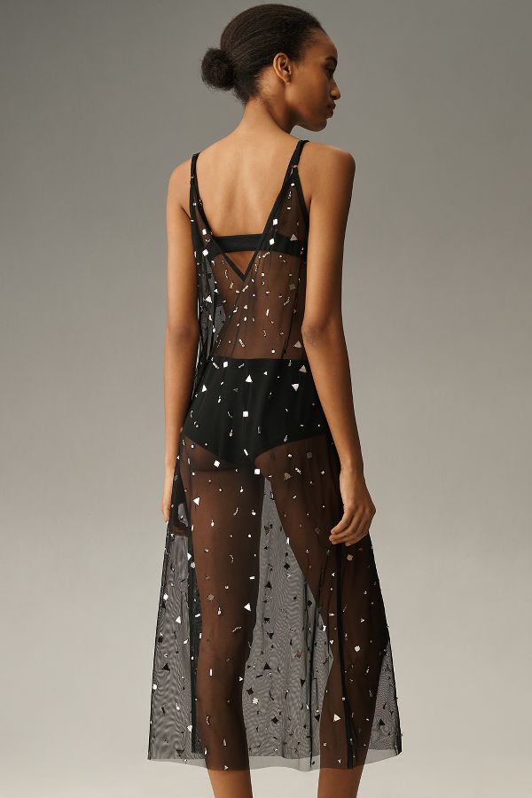 Slide View: 3: By Anthropologie Embellished Sheer Tunic