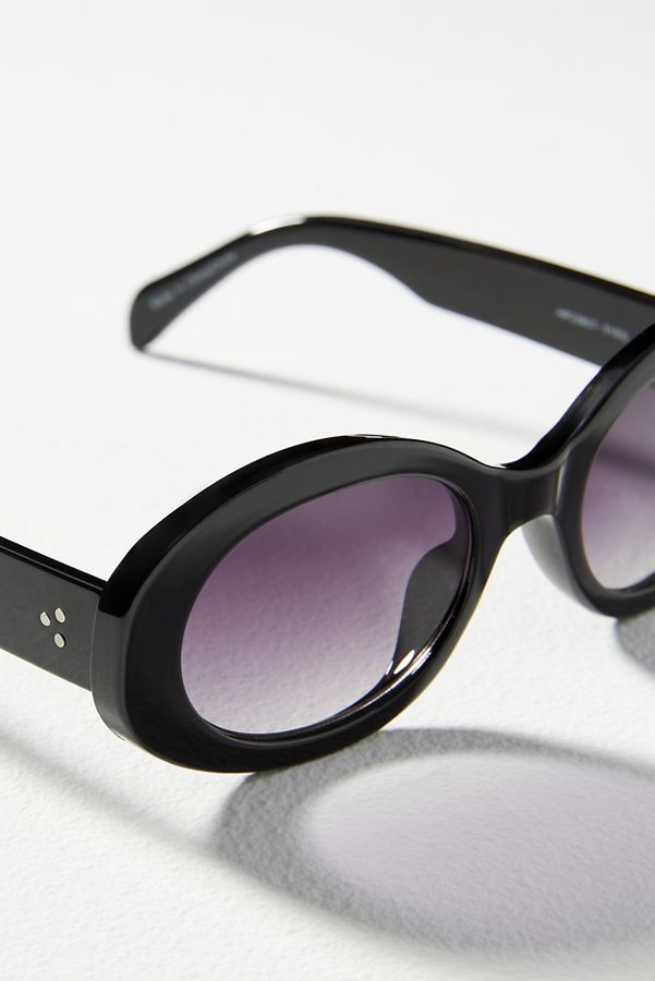 Slide View: 4: Slim Bubble Oval Sunglasses