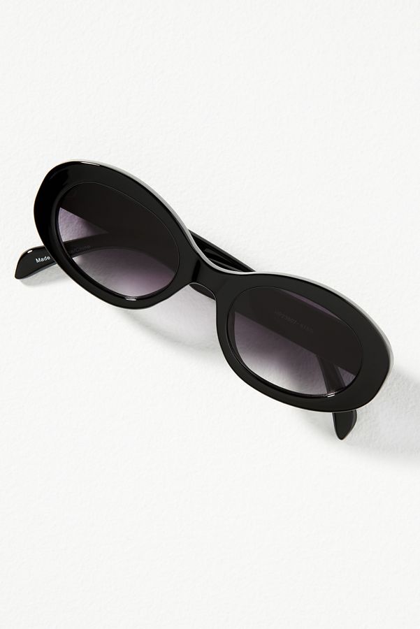 Slide View: 2: Slim Bubble Oval Sunglasses