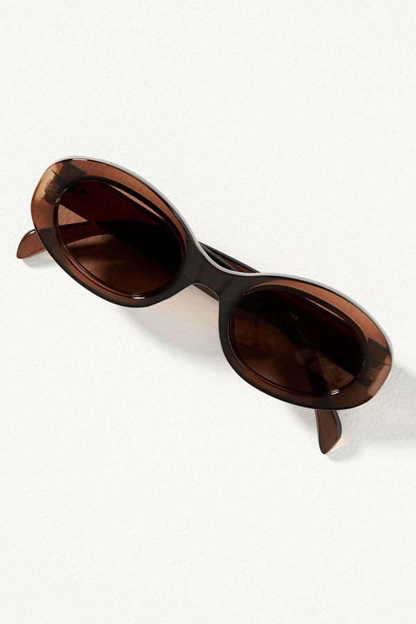 Slide View: 1: Slim Bubble Oval Sunglasses