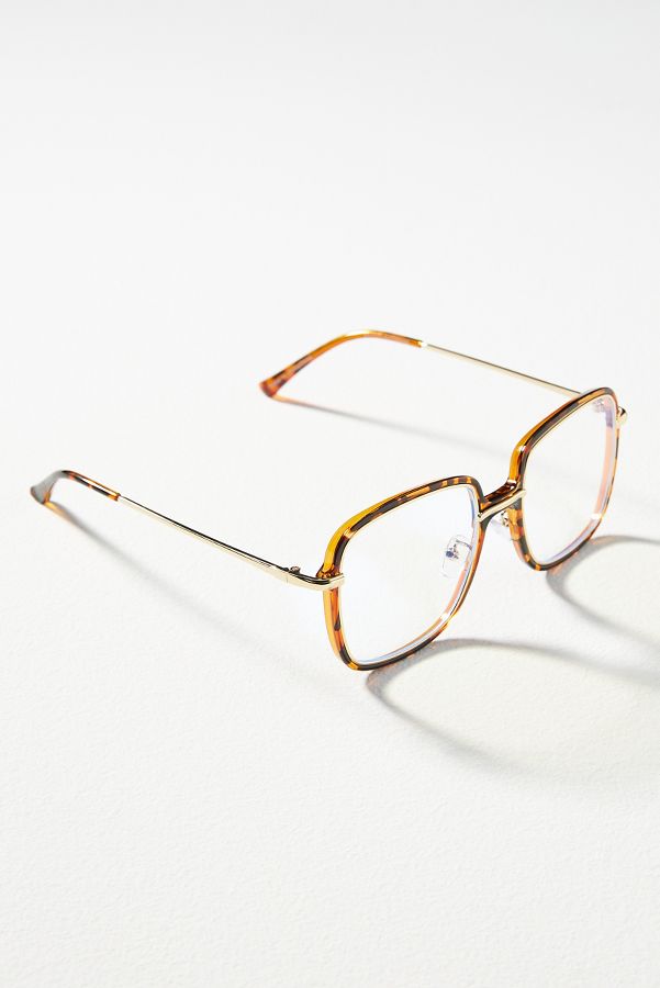 Slide View: 2: Tortoiseshell Trim Square Readers