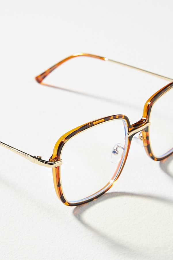 Slide View: 3: Tortoiseshell Trim Square Readers