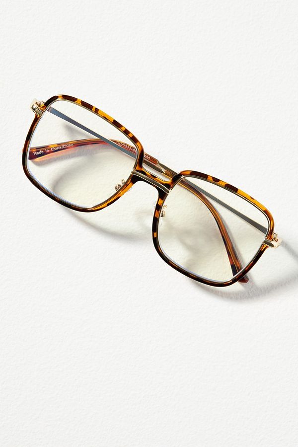 Slide View: 1: Tortoiseshell Trim Square Readers