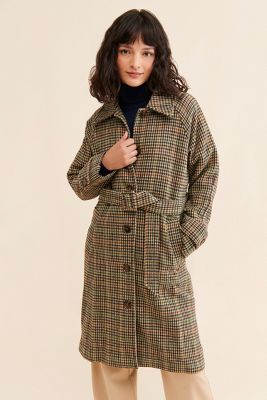 Suncoo Evan Plaid Overcoat