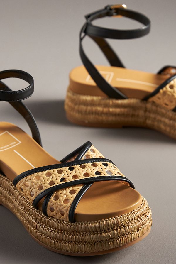 Slide View: 3: Dolce Vita Wriley Raffia Platform Sandals