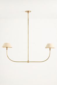 Slide View: 2: Roberta Scalloped Leather Linear Chandelier