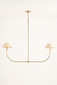 Slide View: 3: Roberta Scalloped Leather Linear Chandelier