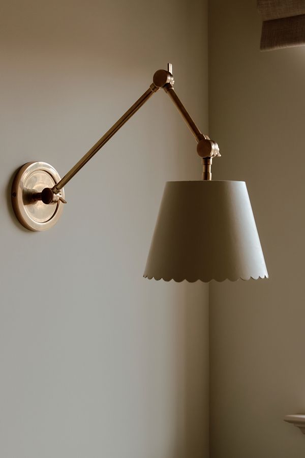 Slide View: 4: Roberta Scalloped Leather Task Sconce