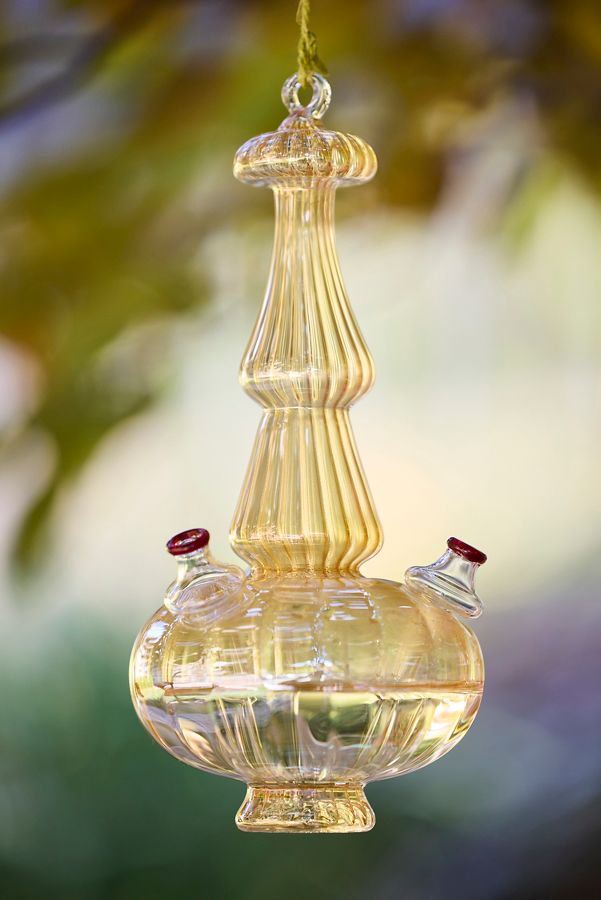 Slide View: 2: Glass Hummingbird Feeder