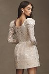 Thumbnail View 2: Watters Sparkler Puff-Sleeve Scoop-Neck Sequin Embroidered Mini Dress