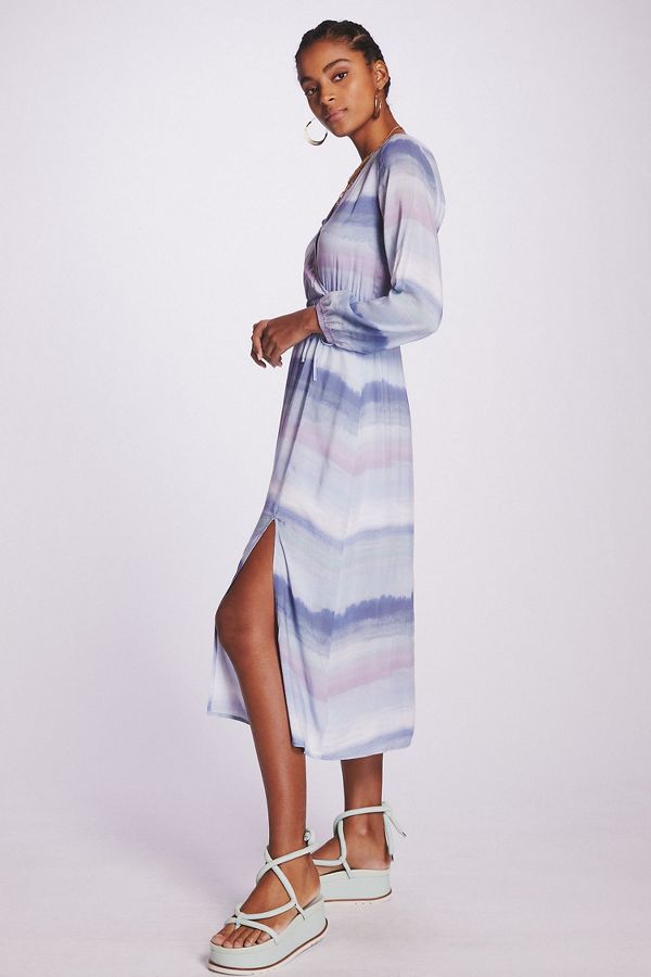 Slide View: 4: Cloth & Stone Tie-Dye Striped Midi Dress