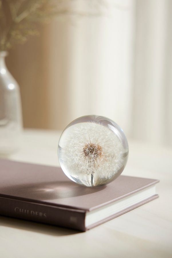 Slide View: 1: Botanical Resin Paperweight