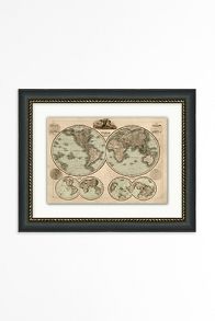 Slide View: 1: Vintage World Map Wall Art