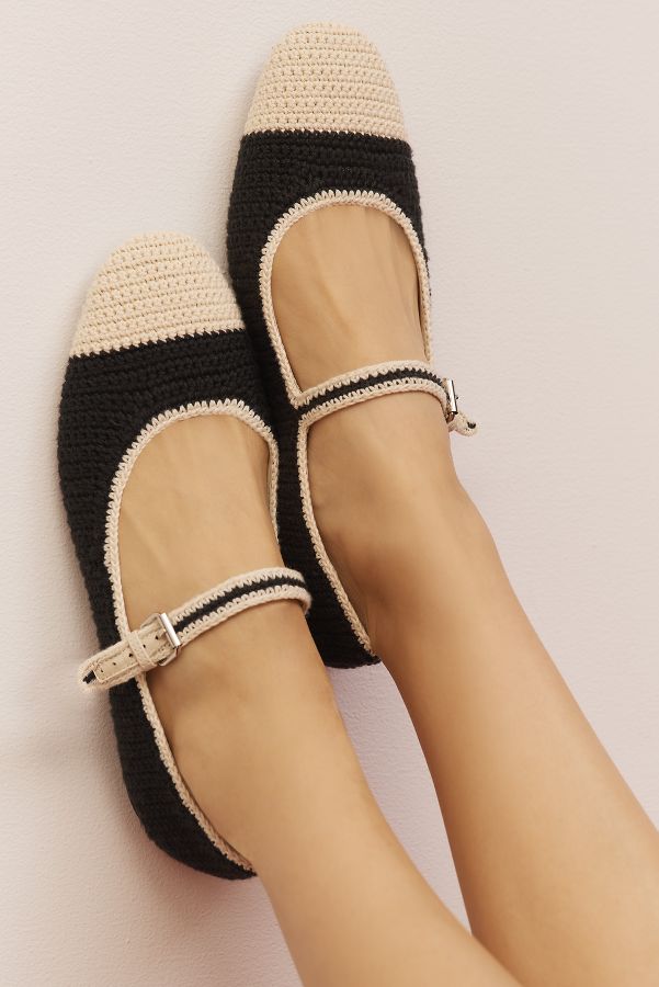 Slide View: 1: Bibi Lou Knit Colorblock Mary Jane Flats