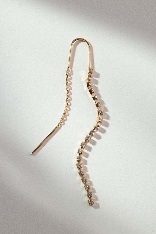 Slide View: 2: Crystal Wire Drop Earrings