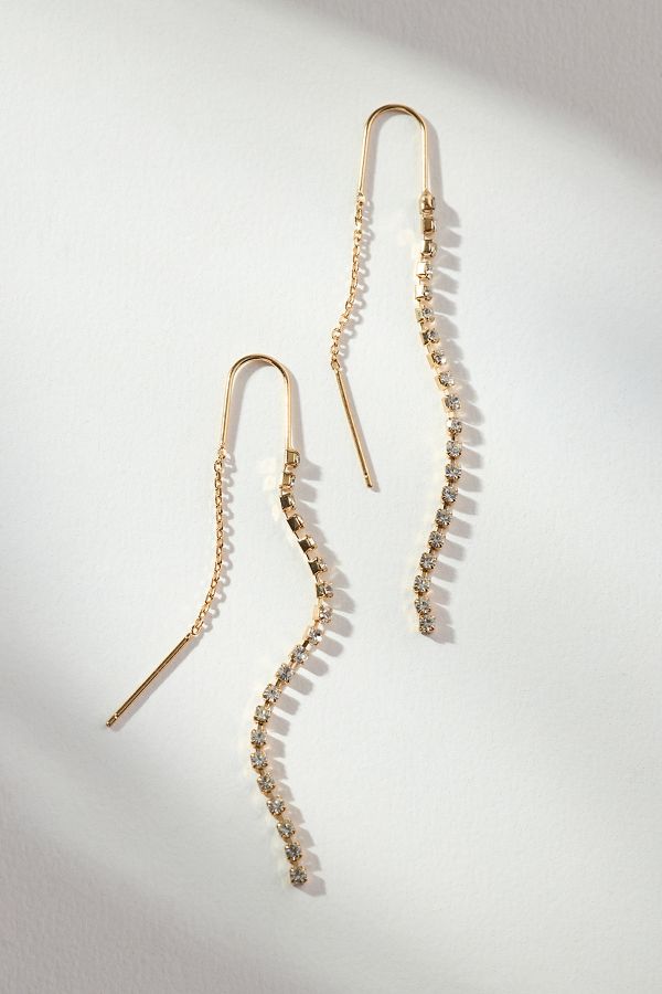 Slide View: 1: Crystal Wire Drop Earrings