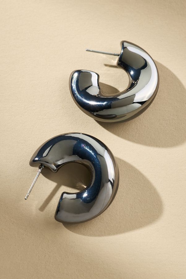 Slide View: 1: Small Mod Hoop Earrings