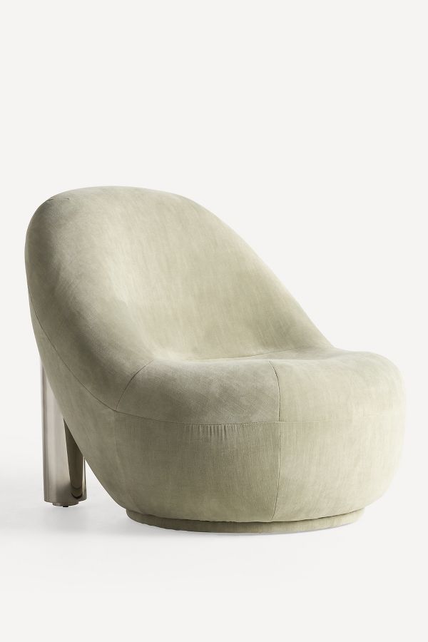 Slide View: 3: Alessio Chrome Slipper Accent Chair