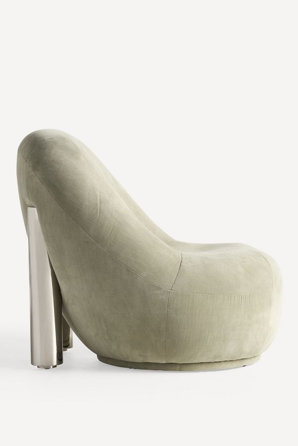 Slide View: 4: Alessio Chrome Slipper Accent Chair