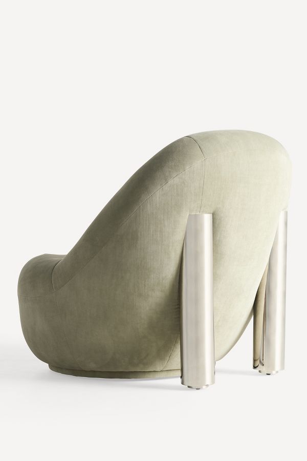 Slide View: 2: Alessio Chrome Slipper Accent Chair