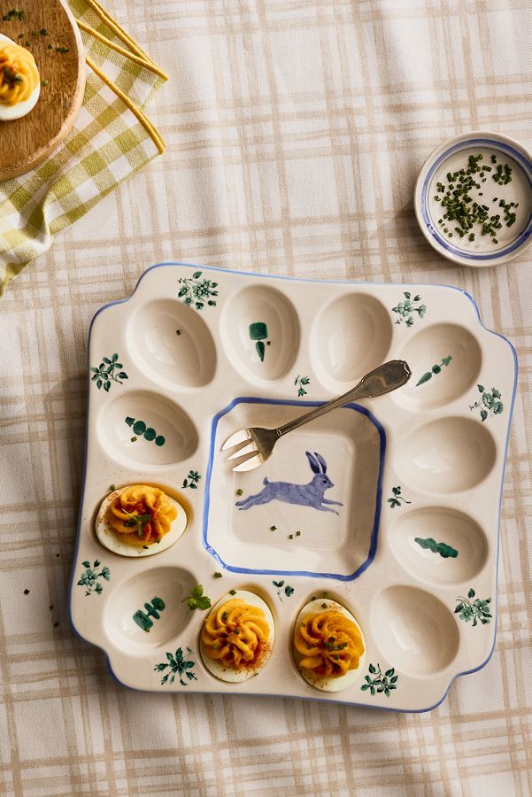 Slide View: 1: Lexington Stoneware Deviled Egg Platter